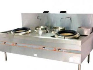 GAS OPERATED WOK RANGE WITH 2 REAR POTS